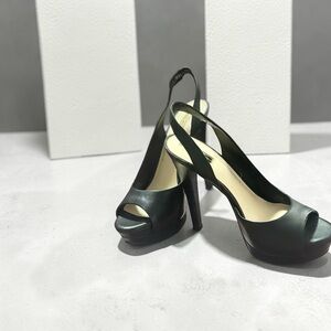 Jessica Simpson Black Peep-Toe Slingback 5” Heels